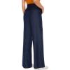 imageTapata Women Wide Leg Pants High Waisted Dress Trousers Casual Elastic Pockets Business Work SlacksBlue Faux Denim