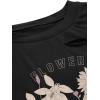imageAvanova Women Distressed Loose Crop Top Oversized Short Sleeve Ripped Tee ShirtBlack Floralg