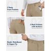 imageTapata Mens 28quot30quot32quot Inseam Elastic Waist Pants for Seniors Straight Leg Stretch Slacks for Elderly with Zipper FlyKhaki