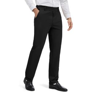 imageTapata Mens 28quot30quot32quot Inseam Elastic Waist Pants for Seniors Straight Leg Stretch Slacks for Elderly with Zipper FlyBlack