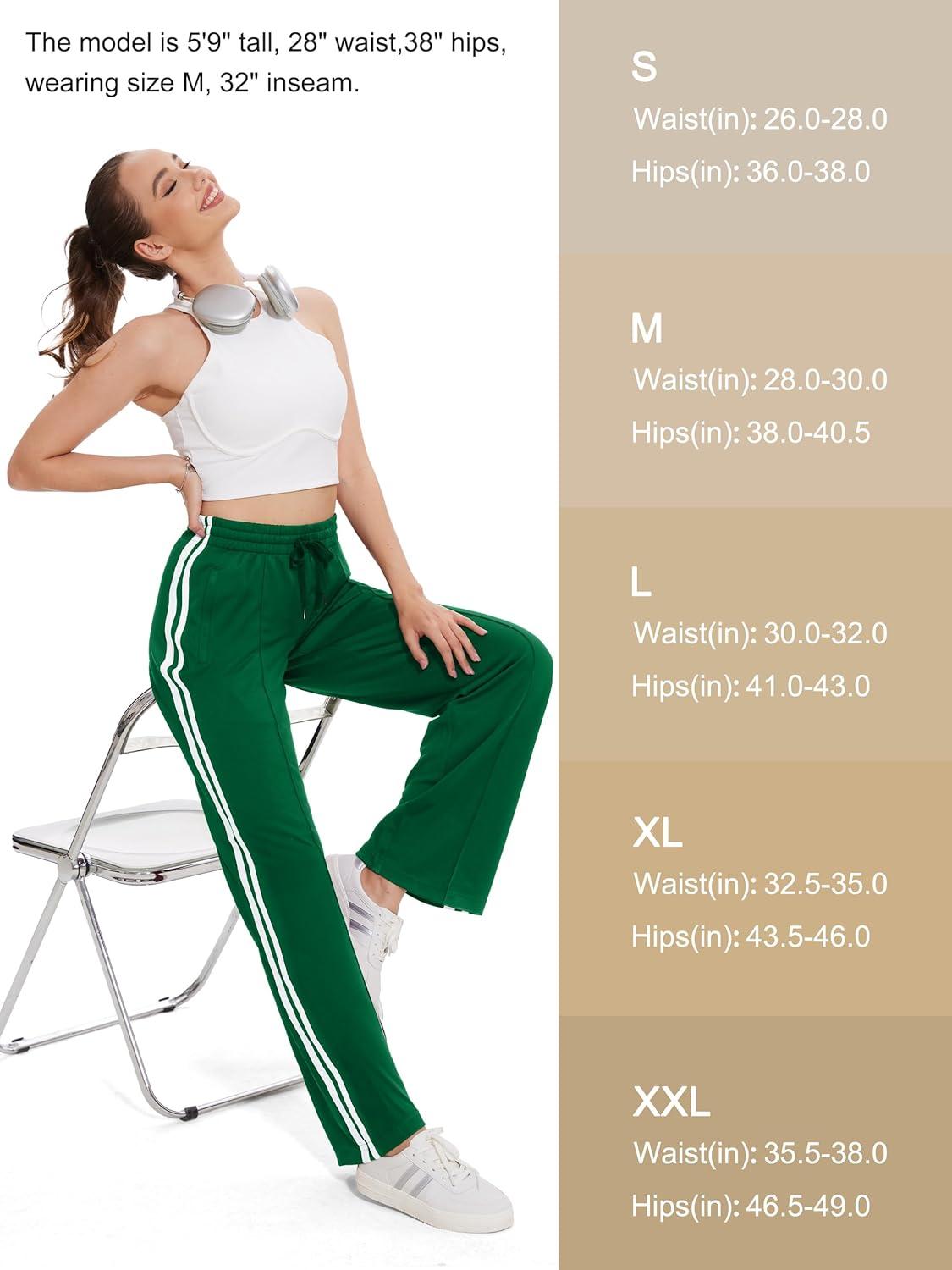 imageTapata Womens 28303234 Inseam Track Pants Loose Straight Leg Jogging Sweatpants WarmUp Sports Athletic RunningGreen