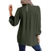 imageAvanova Women Polka Dot Long Sleeve Blouse Shirts Work Mock Neck Ruffle TopArmy Green