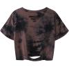 imageAvanova Women Skull Finger Graphic Distressed Tee Shirt Ripped Short Sleeve Crop TopsBlack Brown