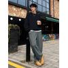 imageTapata Mens RegularLongTall Fleece Lined Baggy Sweatpants Wide Leg Thermal Casual Lounge Sweat Pants with PocketsCharcoal