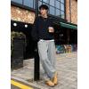 imageTapata Mens RegularLongTall Fleece Lined Baggy Sweatpants Wide Leg Thermal Casual Lounge Sweat Pants with PocketsLight Charcoal