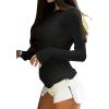 imageAvanova Women Mesh Sheer Long Sleeve Top See Through Sexy Going Out ShirtsBlack