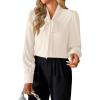 imageAvanova Women Bow Tie Neck Long Sleeve Blouses Tops Dressy Casual Elegant Work ShirtsApricot