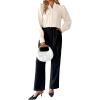 imageAvanova Women Bow Tie Neck Long Sleeve Blouses Tops Dressy Casual Elegant Work ShirtsApricot