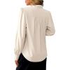 imageAvanova Women Bow Tie Neck Long Sleeve Blouses Tops Dressy Casual Elegant Work ShirtsApricot