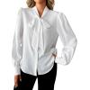 imageAvanova Women Bow Tie Neck Long Sleeve Blouses Tops Dressy Casual Elegant Work ShirtsWhite