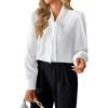 imageAvanova Women Bow Tie Neck Long Sleeve Blouses Tops Dressy Casual Elegant Work ShirtsWhite Kh