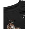imageAvanova Women Skull Finger Graphic Distressed Tee Shirt Ripped Short Sleeve Crop TopsBlack 2 Tiger