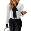 imageAvanova Women Bow Tie Neck Long Sleeve Blouses Tops Dressy Casual Elegant Work ShirtsWhite Black