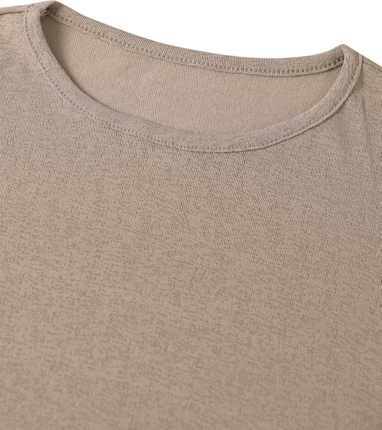 imageAvanova Women Mesh Sheer Long Sleeve Top See Through Sexy Going Out ShirtsKhaki