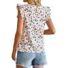 imageAvanova Women Boho Print Blouses Ruffle Cap Sleeve Tops Dressy Casual ShirtsBeige Floral