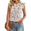 imageAvanova Women Boho Print Blouses Ruffle Cap Sleeve Tops Dressy Casual ShirtsBeige Floral