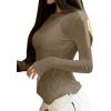 imageAvanova Women Mesh Sheer Long Sleeve Top See Through Sexy Going Out ShirtsKhaki