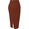 imageTapata Womens Office Work Pencil Skirt Stretch High Waist Below Knee Bodycon for Business CasualBrown