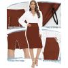 imageTapata Womens Office Work Pencil Skirt Stretch High Waist Below Knee Bodycon for Business CasualBrown