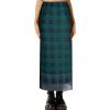 imageAvanova Women Mesh High Waist A Line Midi Skirt Swing Flared Long SkirtsGreen Plaid