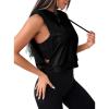 imageAvanova Women Sleeveless Hoodies Open Side Activewear Workout Athletic Crop Tank TopBlack