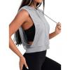 imageAvanova Women Sleeveless Hoodies Open Side Activewear Workout Athletic Crop Tank TopGrey