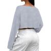imageAvanova Women Off The Shoulder Crop Tops Long Sleeve T Shirts Oversized Loose TeeGrey