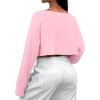 imageAvanova Women Off The Shoulder Crop Tops Long Sleeve T Shirts Oversized Loose TeePink