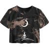 image:imageAvanova Womens Sun Graphic Tee Short Sleeve Crewneck Crop Tops Summer Casual T ShirtBrown Moon