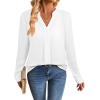 image:imageAvanova Blusas Elegantes para Mujer V Neck Long Sleeve Shirts Fancy Dressy Tops Blouses for WomenBeige