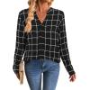 image:imageAvanova Blusas Elegantes para Mujer V Neck Long Sleeve Shirts Fancy Dressy Tops Blouses for WomenBlack White