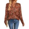 image:imageAvanova Blusas Elegantes para Mujer V Neck Long Sleeve Shirts Fancy Dressy Tops Blouses for WomenRed Floral