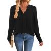 image:imageAvanova Blusas Elegantes para Mujer V Neck Long Sleeve Shirts Fancy Dressy Tops Blouses for WomenSolid Black