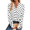 image:imageAvanova Blusas Elegantes para Mujer V Neck Long Sleeve Shirts Fancy Dressy Tops Blouses for WomenWhite Black Dots