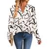 image:imageAvanova Blusas Elegantes para Mujer V Neck Long Sleeve Shirts Fancy Dressy Tops Blouses for WomenWhite Scribble