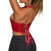 image:imageAvanova Women Sexy Going Out Crop Tops Leather Corset Halter Bustier TopsRed