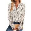 image:imageAvanova Blusas Elegantes para Mujer V Neck Long Sleeve Shirts Fancy Dressy Tops Blouses for WomenApricot Striped