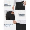 image:imageTapata Mens 283032 Inseam Elastic Waist Pants for Seniors Straight Leg Stretch Slacks for Elderly with Zipper FlyBlack