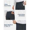 image:imageTapata Mens 283032 Inseam Elastic Waist Pants for Seniors Straight Leg Stretch Slacks for Elderly with Zipper FlyDark Gray