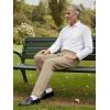 image:imageTapata Mens 283032 Inseam Elastic Waist Pants for Seniors Straight Leg Stretch Slacks for Elderly with Zipper FlyKhaki