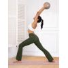 image:imageTapata Petite Womens Bootcut Yoga Pants 2628 Inseam High Waist Workout Flare Leggings with PocketsArmy Green