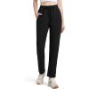 image:imageTapata Petite Womens 2628 Inseam Sweatpants Cotton Lounge Yoga Pants Casual Open Bottom Workout Zipper Pocket JoggersBlack