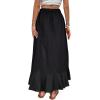image:imageAvanova Womens Slit Split Ruffle Long Skirts High Waisted Summer Flowy Maxi Skirts