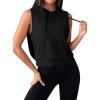 image:imageAvanova Womens Workout Shirts Sleeveless Hoodies Drawstring Open Side Gym Cropped Tank TopBlack