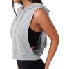 image:imageAvanova Womens Workout Shirts Sleeveless Hoodies Drawstring Open Side Gym Cropped Tank TopGrey