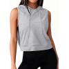 image:imageAvanova Womens Workout Shirts Sleeveless Hoodies Drawstring Open Side Gym Cropped Tank TopGrey