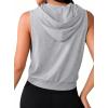 image:imageAvanova Womens Workout Shirts Sleeveless Hoodies Drawstring Open Side Gym Cropped Tank TopGrey