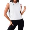 image:imageAvanova Womens Workout Shirts Sleeveless Hoodies Drawstring Open Side Gym Cropped Tank TopWhite