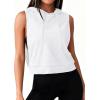 image:imageAvanova Womens Workout Shirts Sleeveless Hoodies Drawstring Open Side Gym Cropped Tank TopWhite