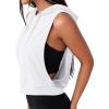 image:imageAvanova Womens Workout Shirts Sleeveless Hoodies Drawstring Open Side Gym Cropped Tank TopWhite